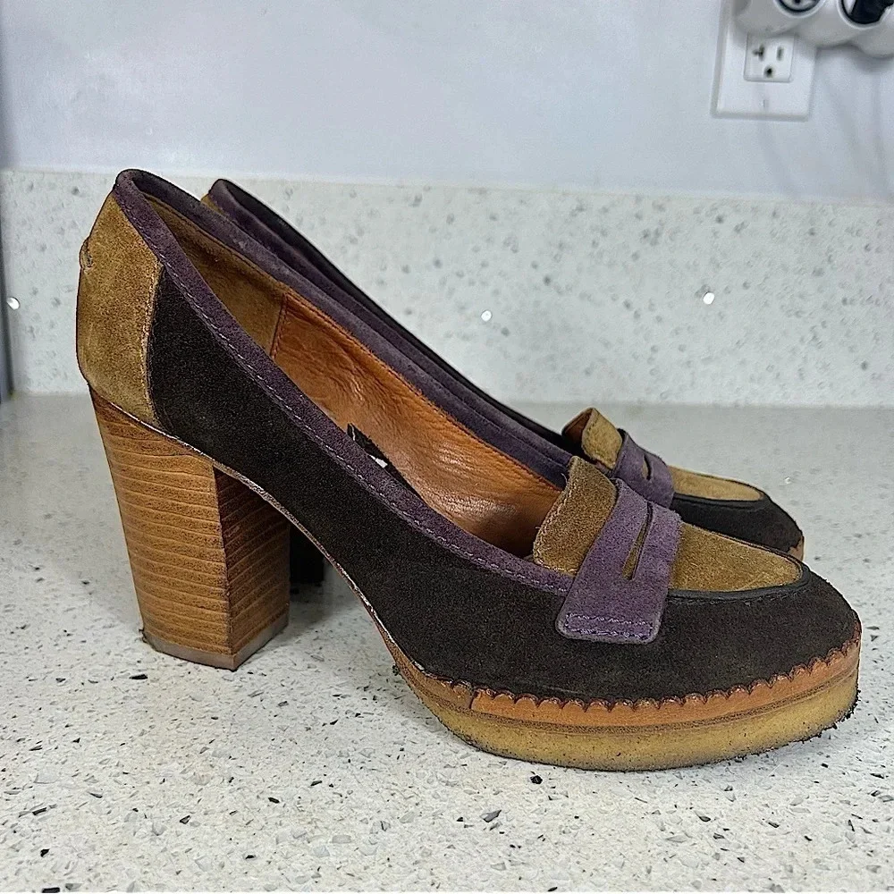 Kenzo Retro Suede Platform Chunky Heel​​